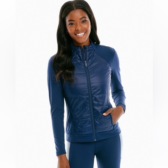 Southern Tide Jackets & Blazers - Southern Tide Mixed Media Full Zip Athletic Jacket Navy Blue Womens Sz XL